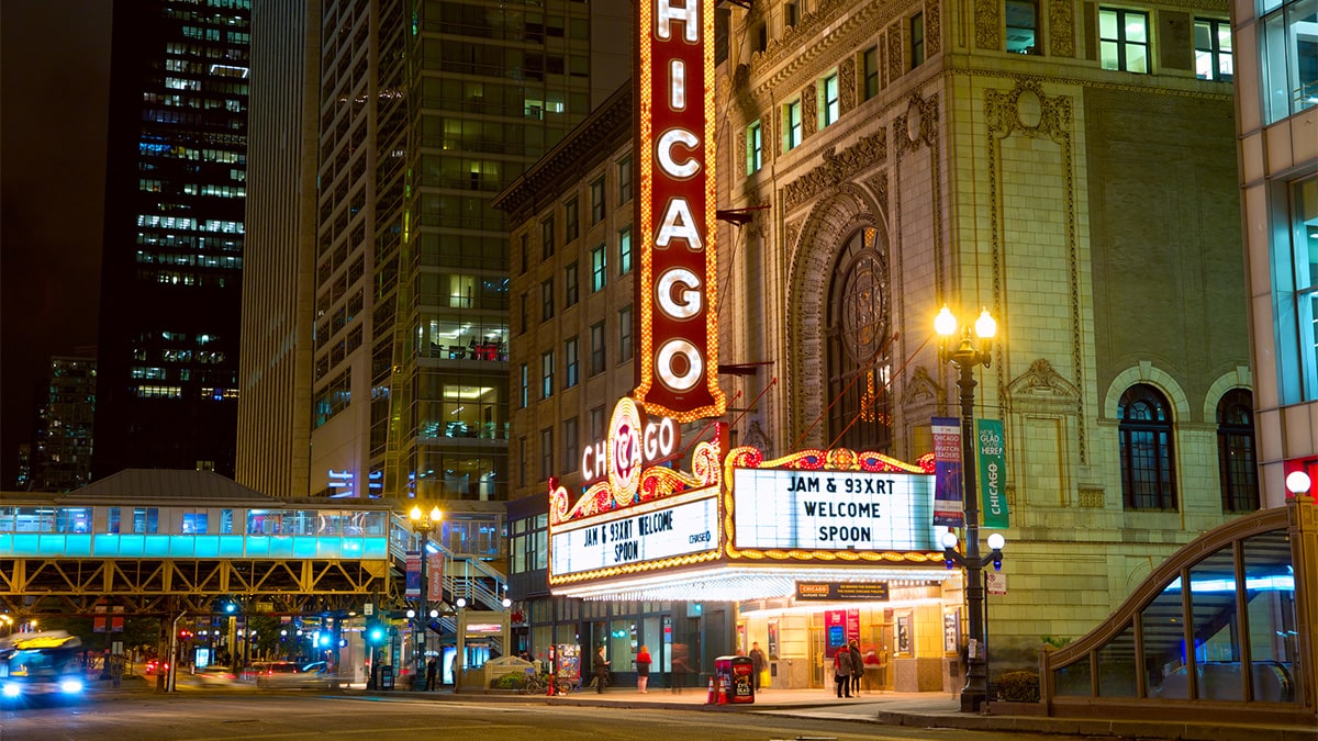 Street View of the Chicago Theater