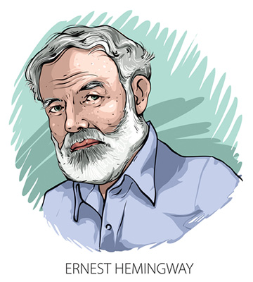 Illustration of Ernest Hemingway