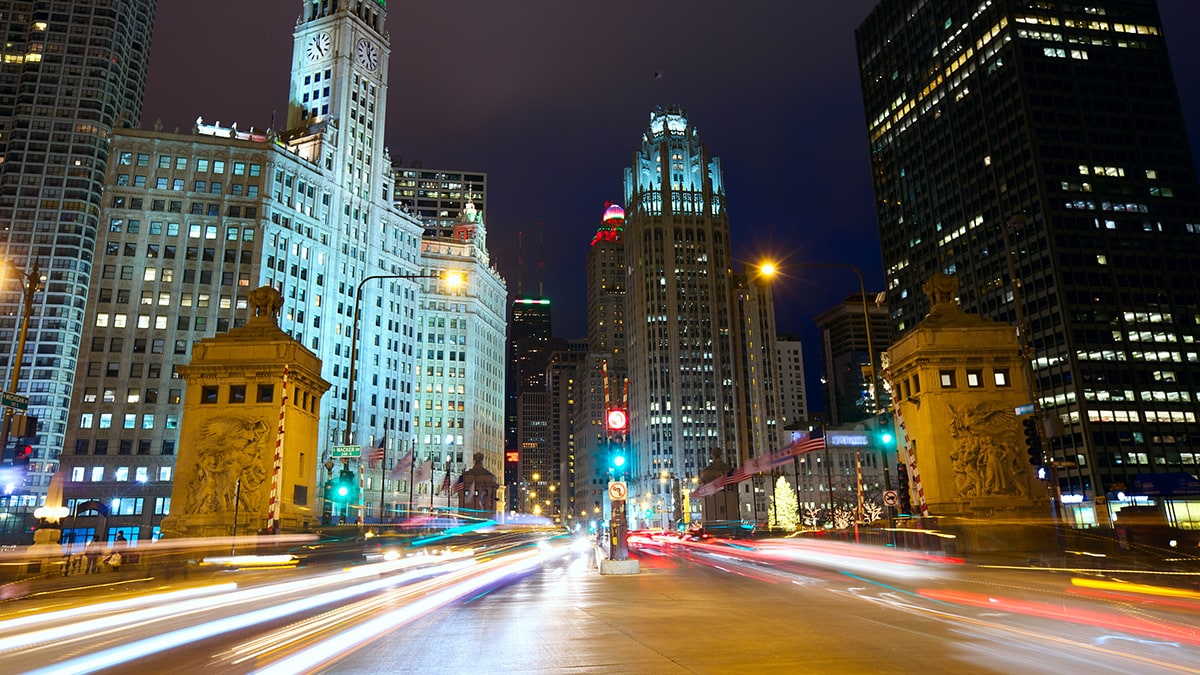 Long Exposure v View of Cars Travelling Down the Mag Mile